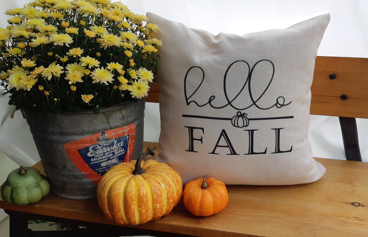 Hello fall pillow online