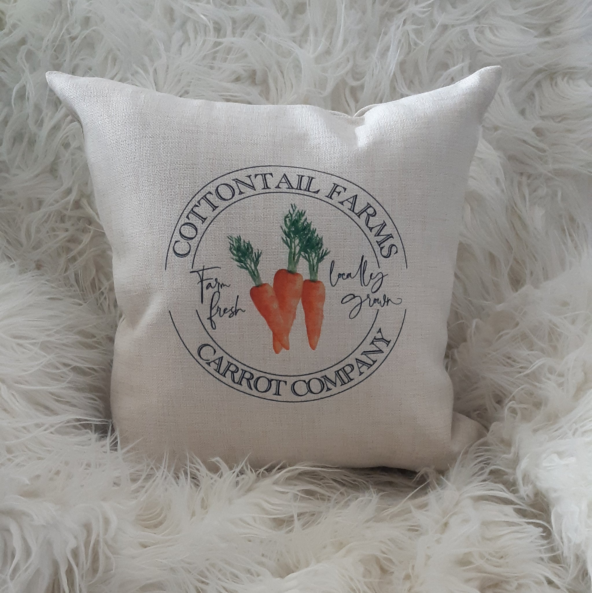 Cottontail Farms Carrot Company Easter and Spring Pillow